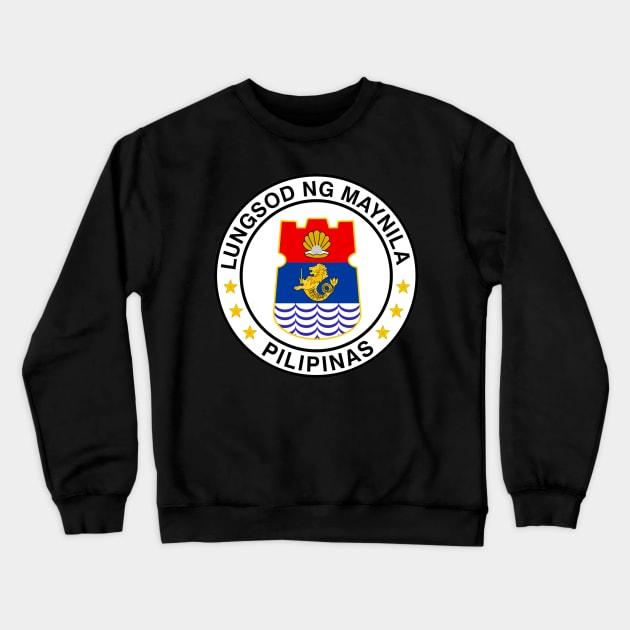 Manila, Philippines Flag Decal Crewneck Sweatshirt by zsonn